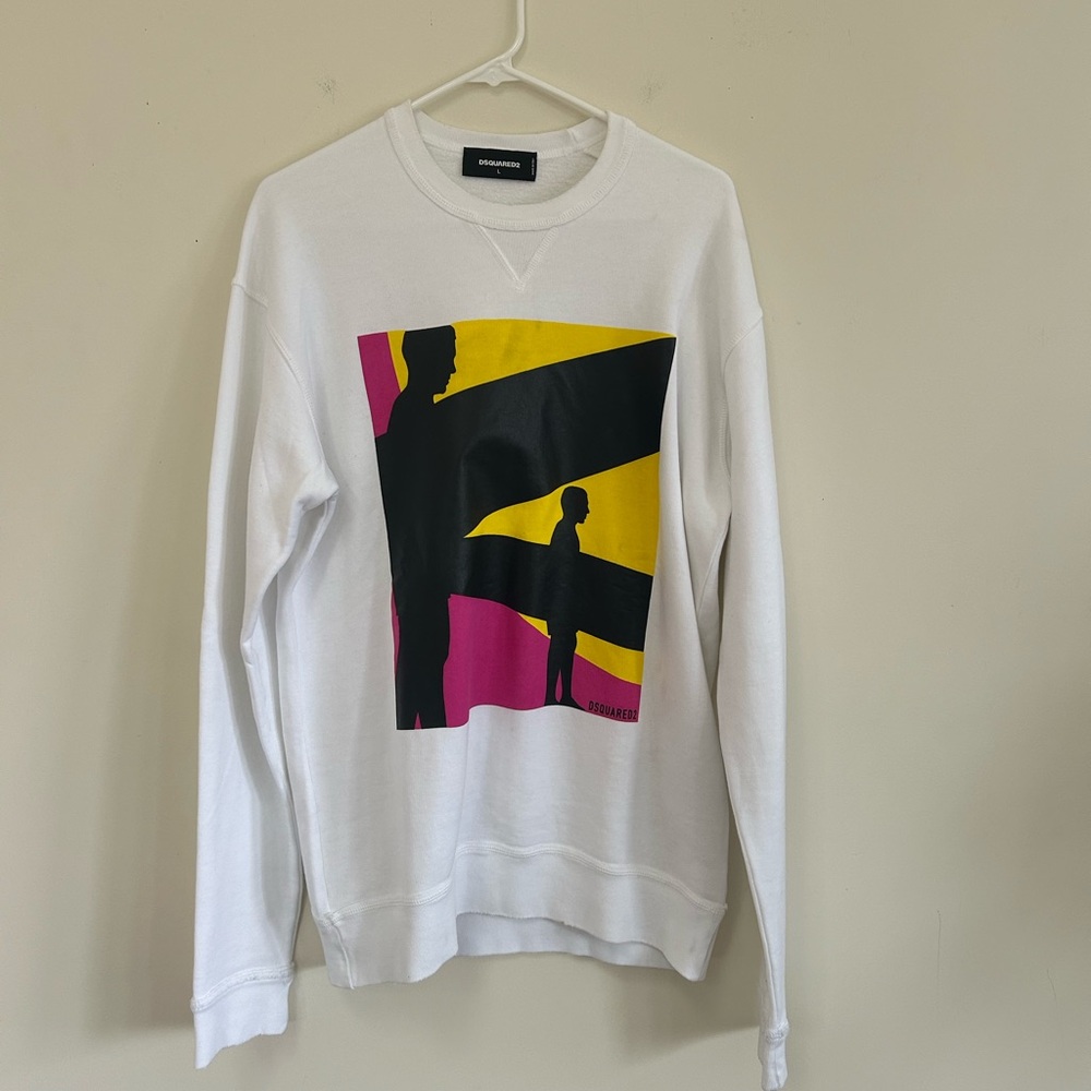 DSquared2 White Graphic Sweater